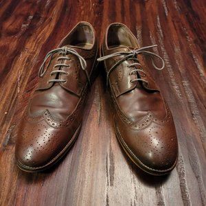 Men's Size 10.5 M Johnston and Murphy Brown Patina Oxford Wingtips